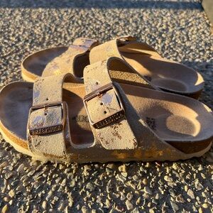 Birkenstock - Leather Sandals with Bronze Buckles